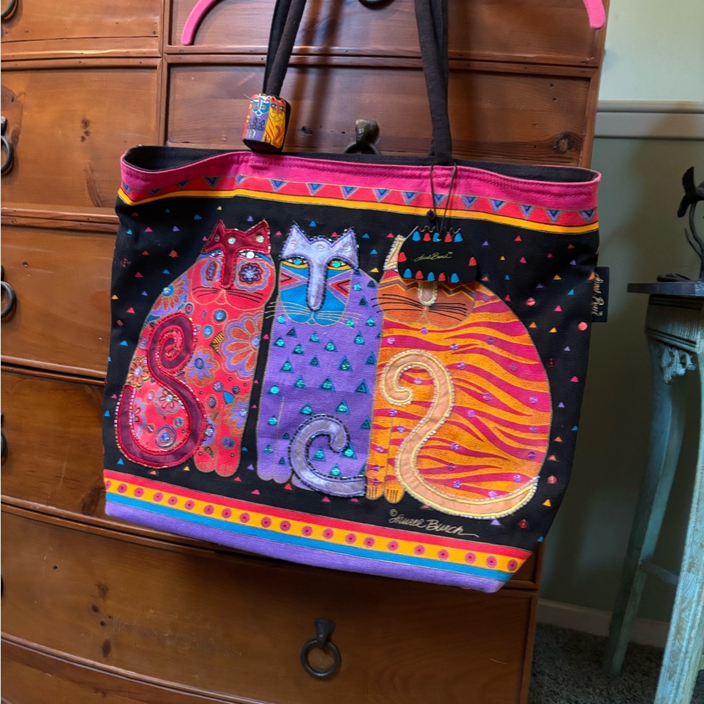 Laurel Burch Fantastic Cats Tote Bag